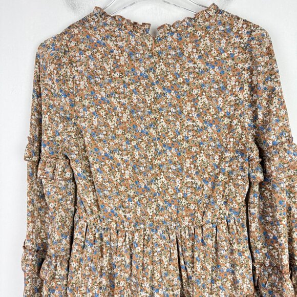 Altar’d State Chelsia Dress Floral Long Sleeves Ruffle Mini Size Medium M EUC - Picture 11 of 13